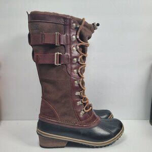Sorel Conquest Carly Women's Waterproof Brown Black Boots NL2273-628 US Size 10
